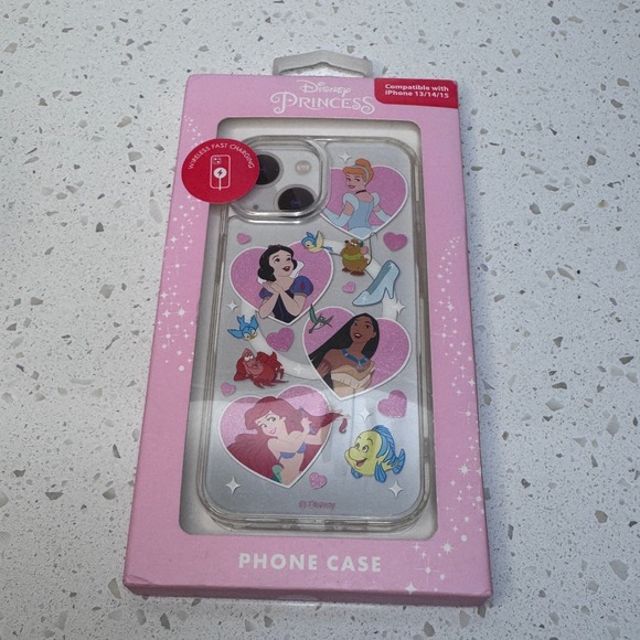 Skinnydip Other - Disney Princess Skinnydip for iPhone 13 14 15 Case Clear Glitter Hearts Ariel